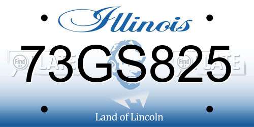 73GS825 Illinois License Plate