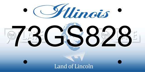 73GS828 Illinois License Plate
