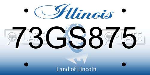 73GS875 Illinois License Plate