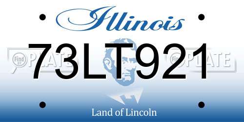 73LT921 Illinois License Plate