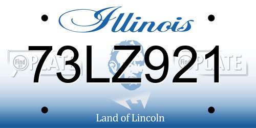 73LZ921 Illinois License Plate