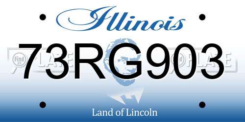 73RG903 Illinois License Plate