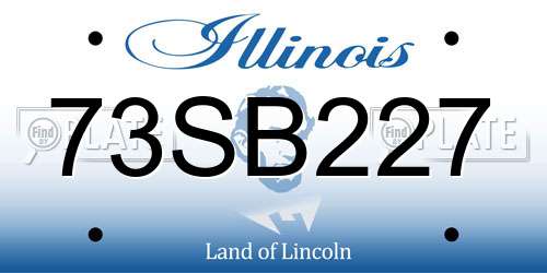 73SB227 Illinois License Plate