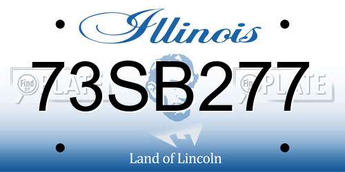 73SB277 Illinois License Plate