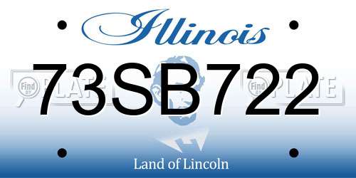 73SB722 Illinois License Plate