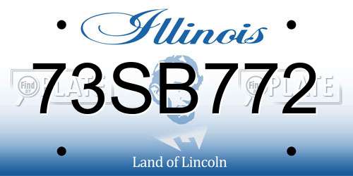 73SB772 Illinois License Plate