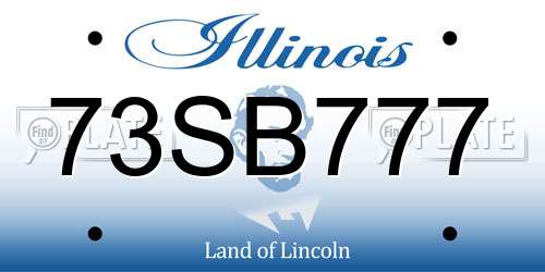73SB777 Illinois License Plate
