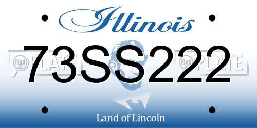 73SS222 Illinois License Plate