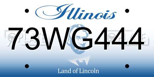 73WG444 Illinois License Plate