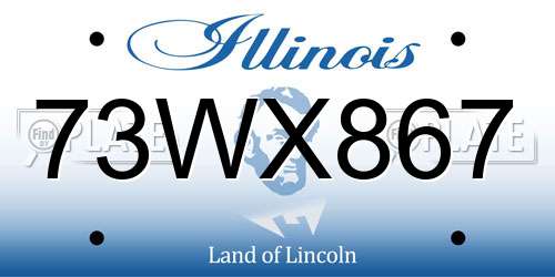 73WX867 Illinois License Plate