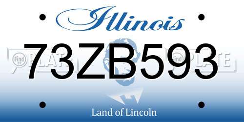 73ZB593 Illinois License Plate