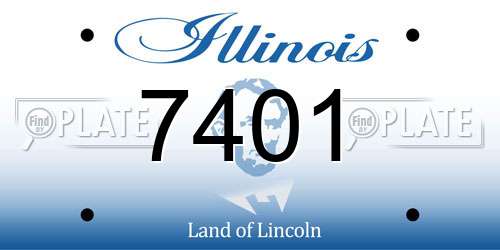 7401 Illinois License Plate