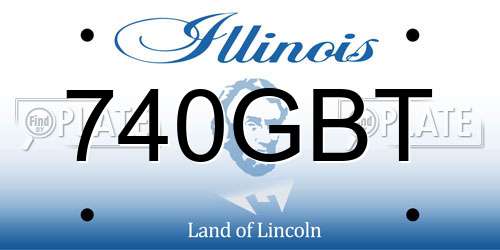 740GBT Illinois License Plate