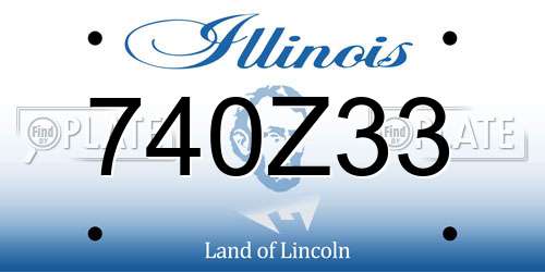 740Z33 Illinois License Plate