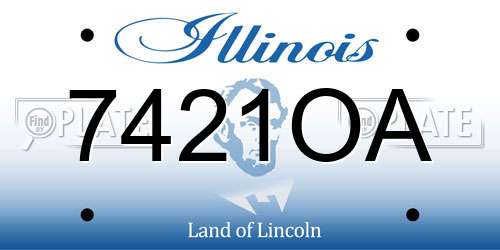 7421OA Illinois License Plate