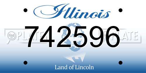 742596 Illinois License Plate