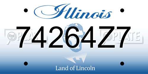 74264Z7 Illinois License Plate