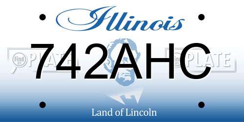 742AHC Illinois License Plate