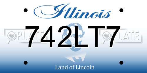 742LT7 Illinois License Plate