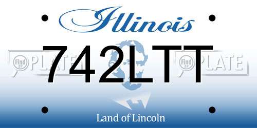 742LTT Illinois License Plate