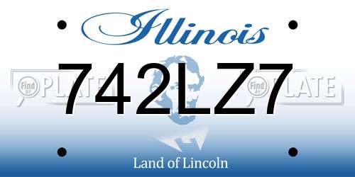 742LZ7 Illinois License Plate