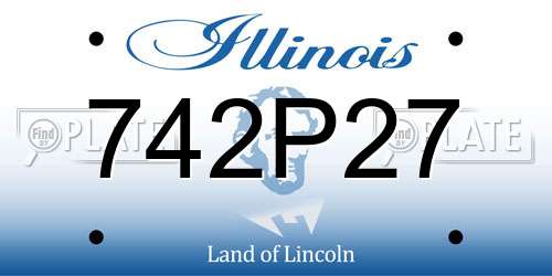 742P27 Illinois License Plate