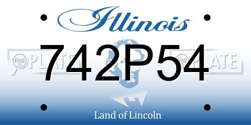 742P54 Illinois License Plate