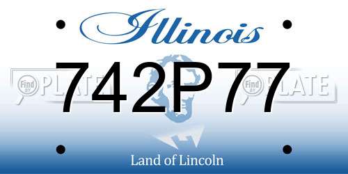 742P77 Illinois License Plate
