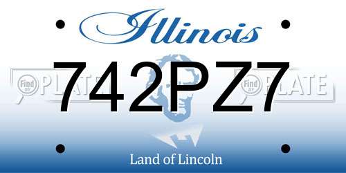 742PZ7 Illinois License Plate