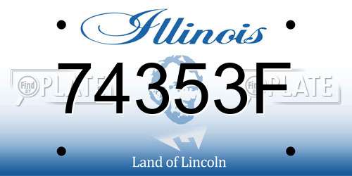 74353F Illinois License Plate