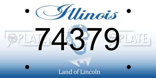 74379 Illinois License Plate