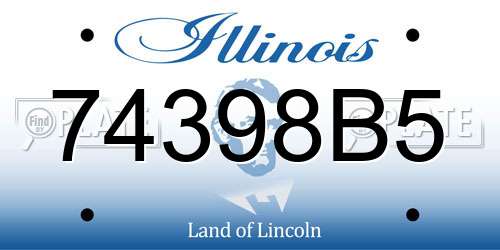74398B5 Illinois License Plate