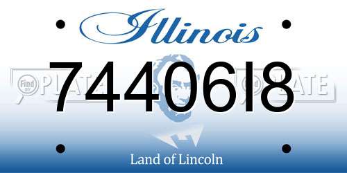 74406I8 Illinois License Plate
