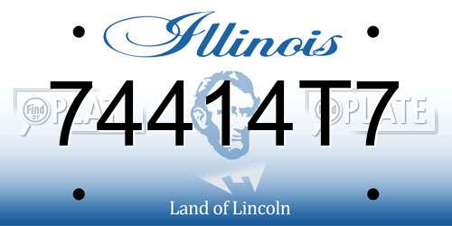 74414T7 Illinois License Plate