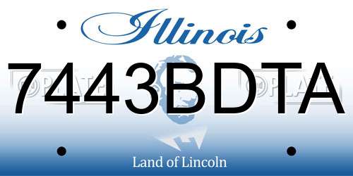 7443BDTA Illinois License Plate