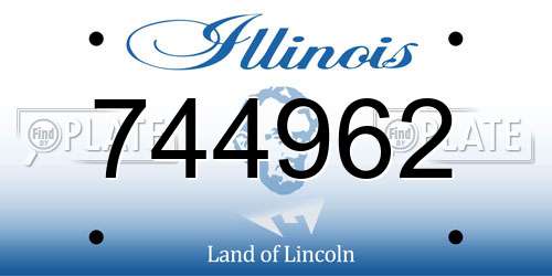 744962 Illinois License Plate