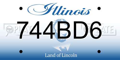 744BD6 Illinois License Plate