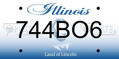 744BO6 Illinois License Plate