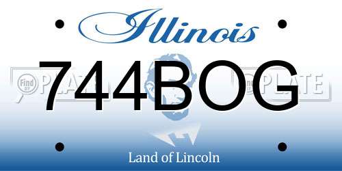 744BOG Illinois License Plate