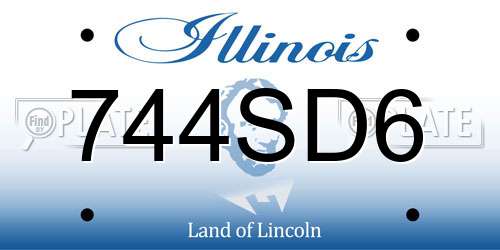 744SD6 Illinois License Plate