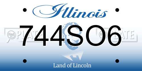 744SO6 Illinois License Plate