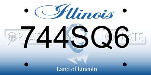 744SQ6 Illinois License Plate