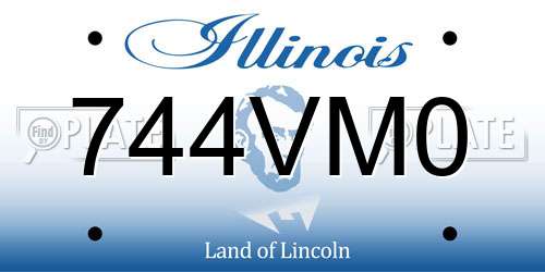 744VM0 Illinois License Plate