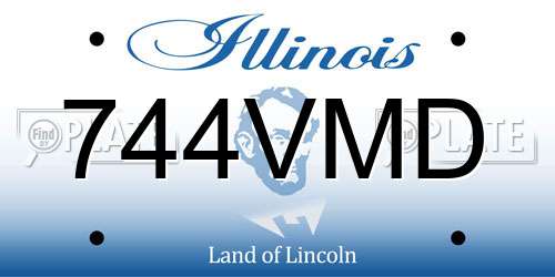 744VMD Illinois License Plate