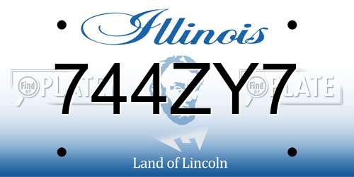 744ZY7 Illinois License Plate