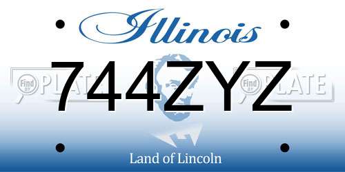 744ZYZ Illinois License Plate