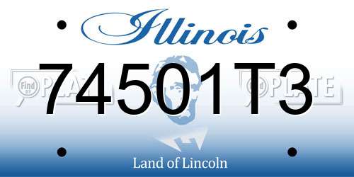74501T3 Illinois License Plate