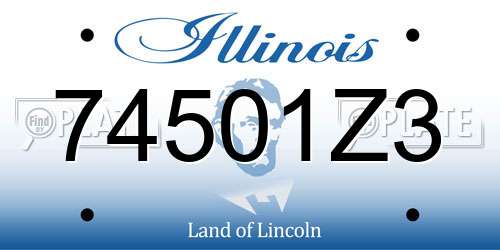 74501Z3 Illinois License Plate