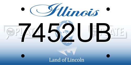 7452UB Illinois License Plate