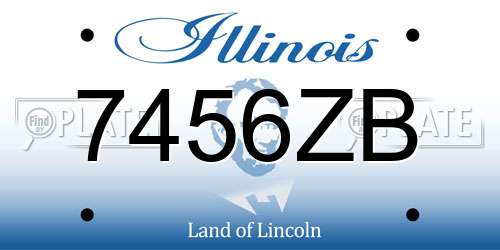 7456ZB Illinois License Plate